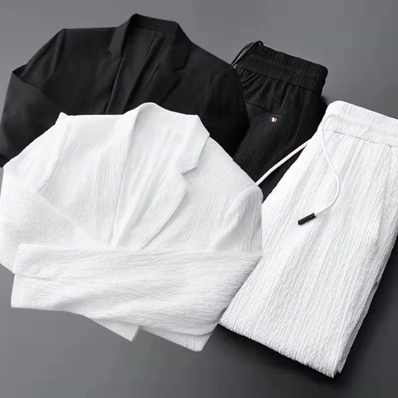 Old Money Men's White Blazer & Trouser Set - We Are Old Money 0218929C492F4530B69A05565022C73F