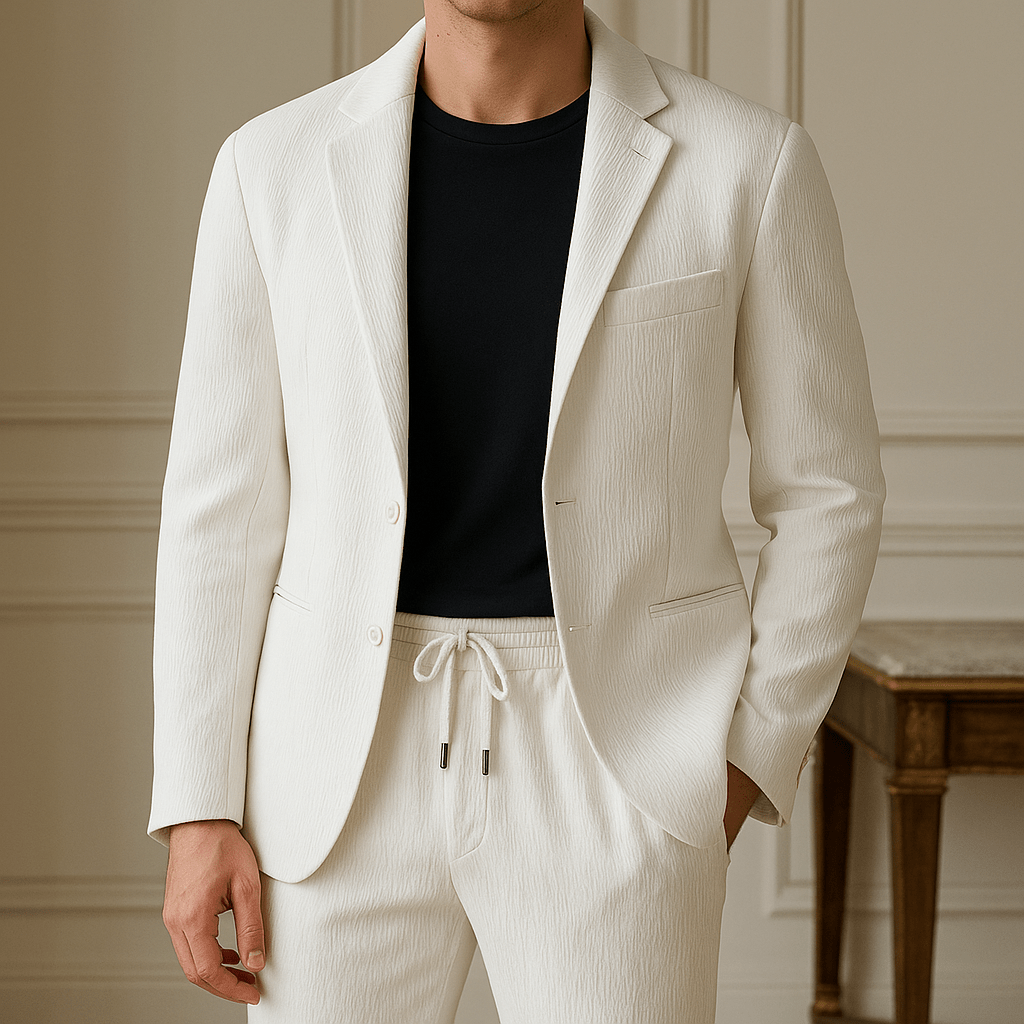 Old Money Men's White Blazer & Trouser Set - We Are Old Money 0218929C492F4530B69A05565022C73F