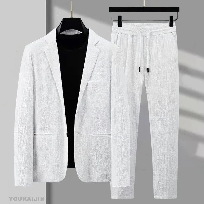Old Money Men's White Blazer & Trouser Set - We Are Old Money 0218929C492F4530B69A05565022C73F