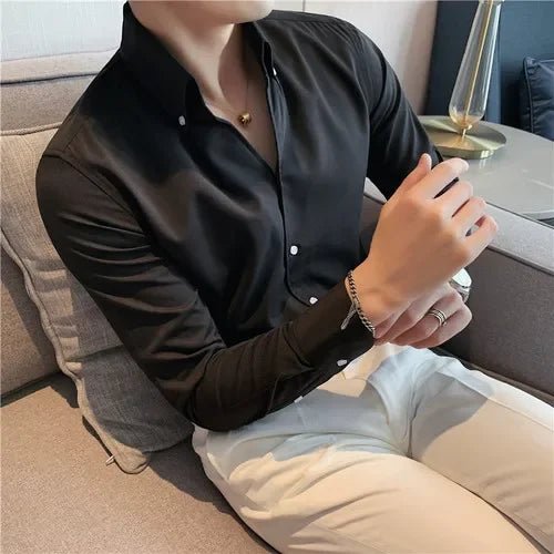 Old Money Men's Lapel Collar Shirt - We Are Old Money E7F18A27B5894349B8291BF6AE5F11F4