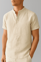 Monarch Linen Grandad Shirt - We Are Old Money FB32858F445B43F394EED3A6D7324C6A