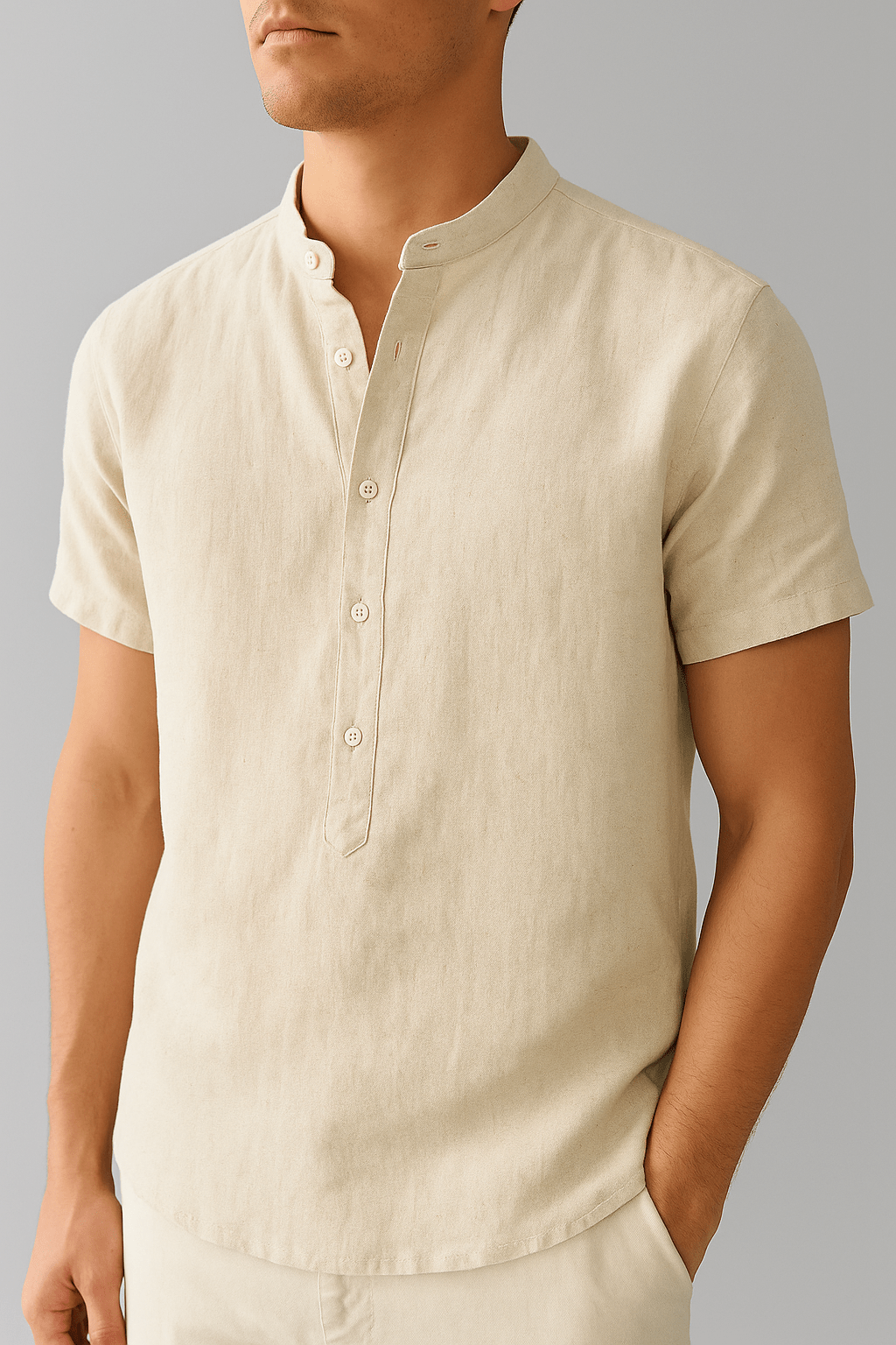 Monarch Linen Grandad Shirt - We Are Old Money FB32858F445B43F394EED3A6D7324C6A