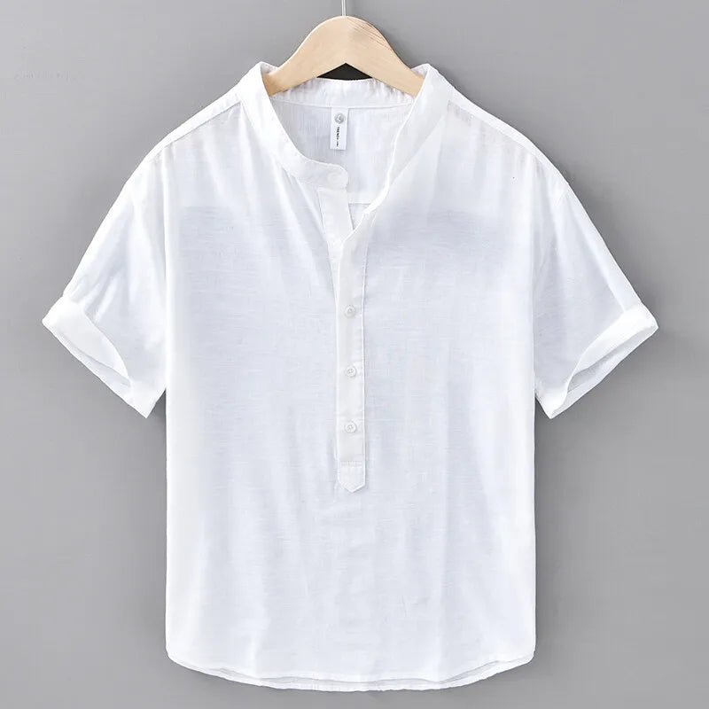 Monarch Linen Grandad Shirt - We Are Old Money 4E31A36E0C82432C98B22955679AE92C