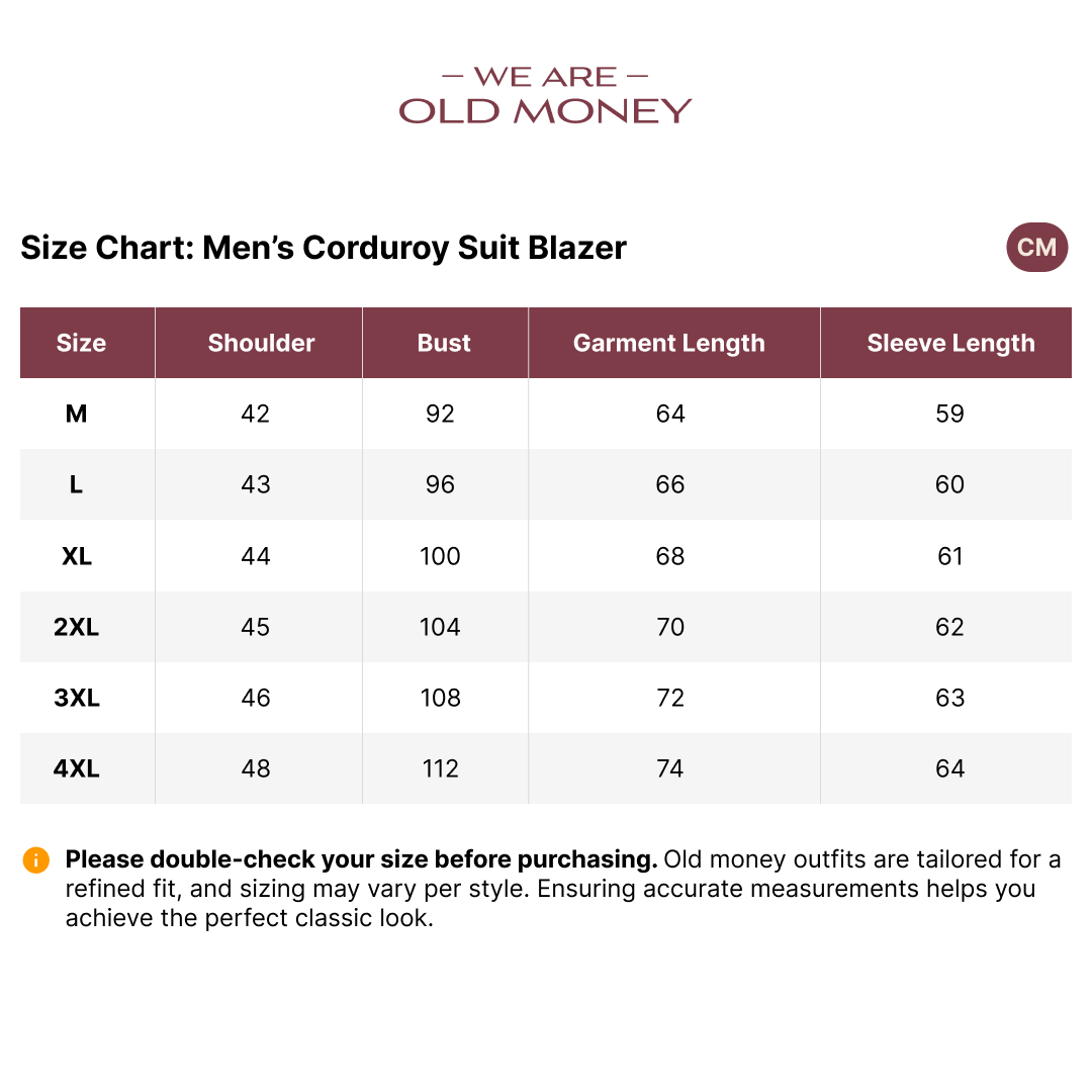 Old Money Men’s Corduroy Suit Blazer - We Are Old Money 24F8059B23EA4288954BA96E0B583333