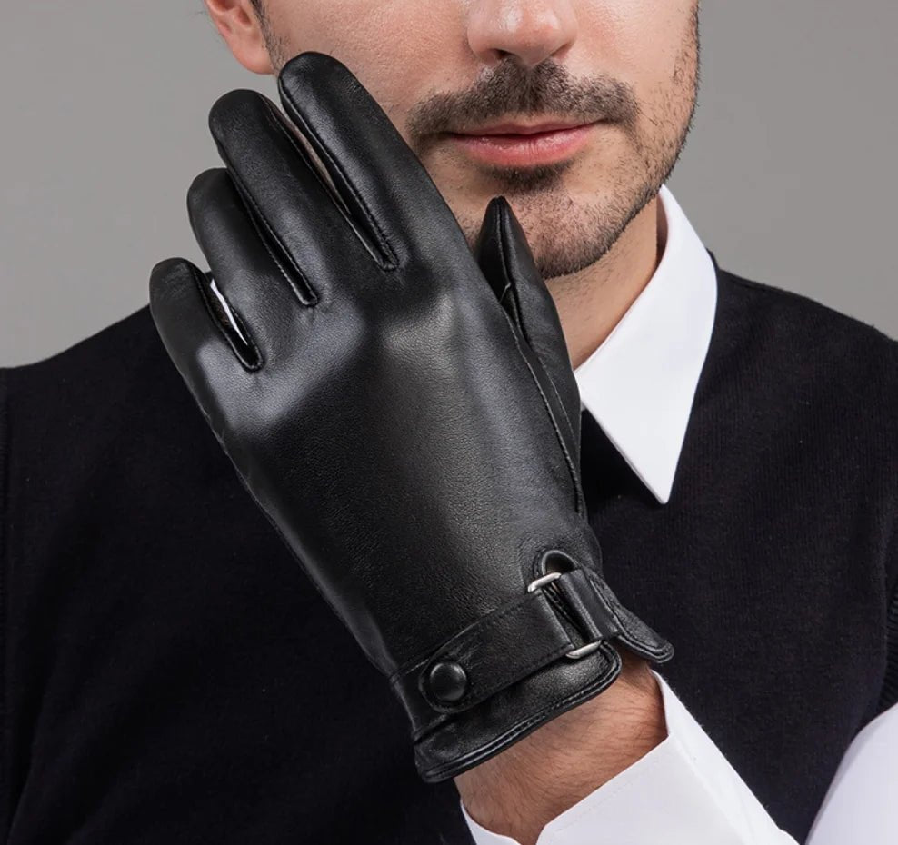 Old Money Men's Luxury Genuine Sheepskin Touchscreen Gloves - We Are Old Money D75B85DF592449C9B5DAB06E7BC44444
