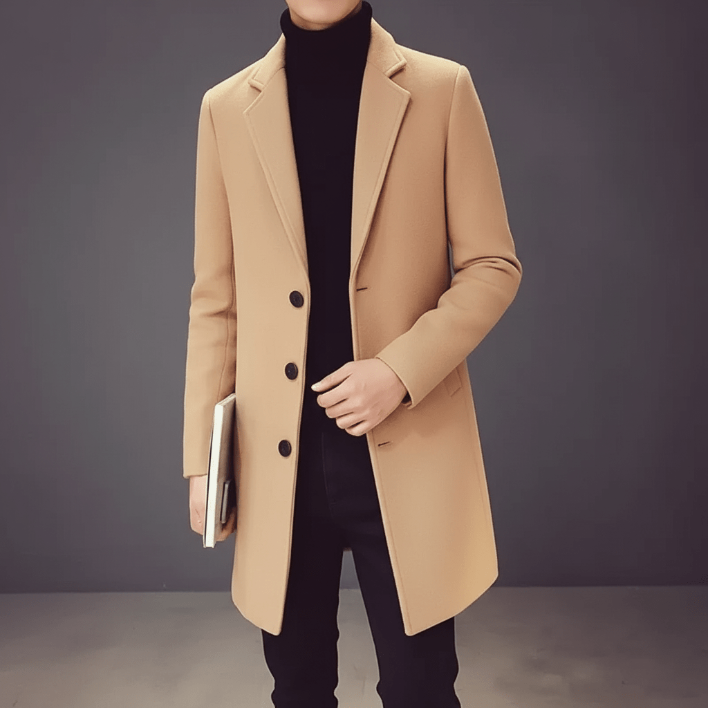 Old Money Men's New Wool Blend Long Coat - We Are Old Money 7F2F4A90508B400C9D8C15477B6A761F