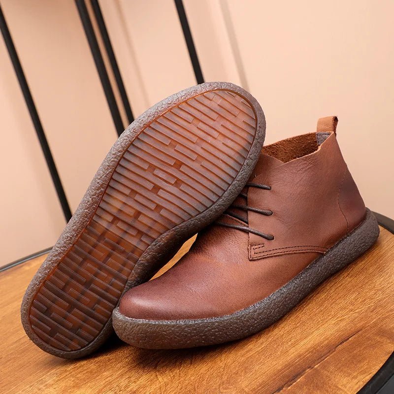 Old Money Men's Soft Cowhide High - Ankle Boots - We Are Old Money 023421F637654E20A81DB1089F63F2DB