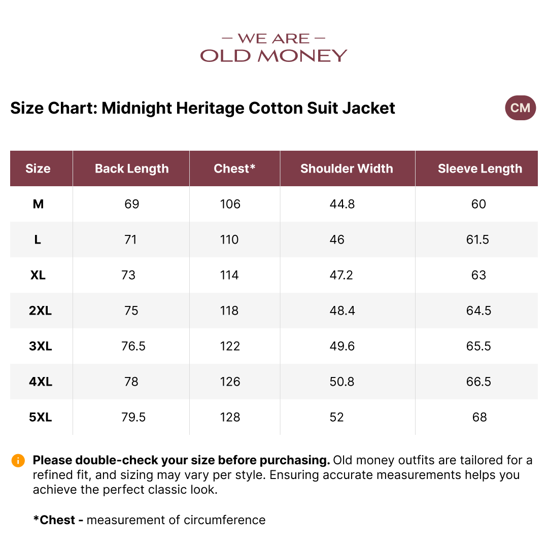 Old Money Midnight Heritage Cotton Suit Jacket - We Are Old Money 7E1584E4EAB6420D829CF658E4ED224D