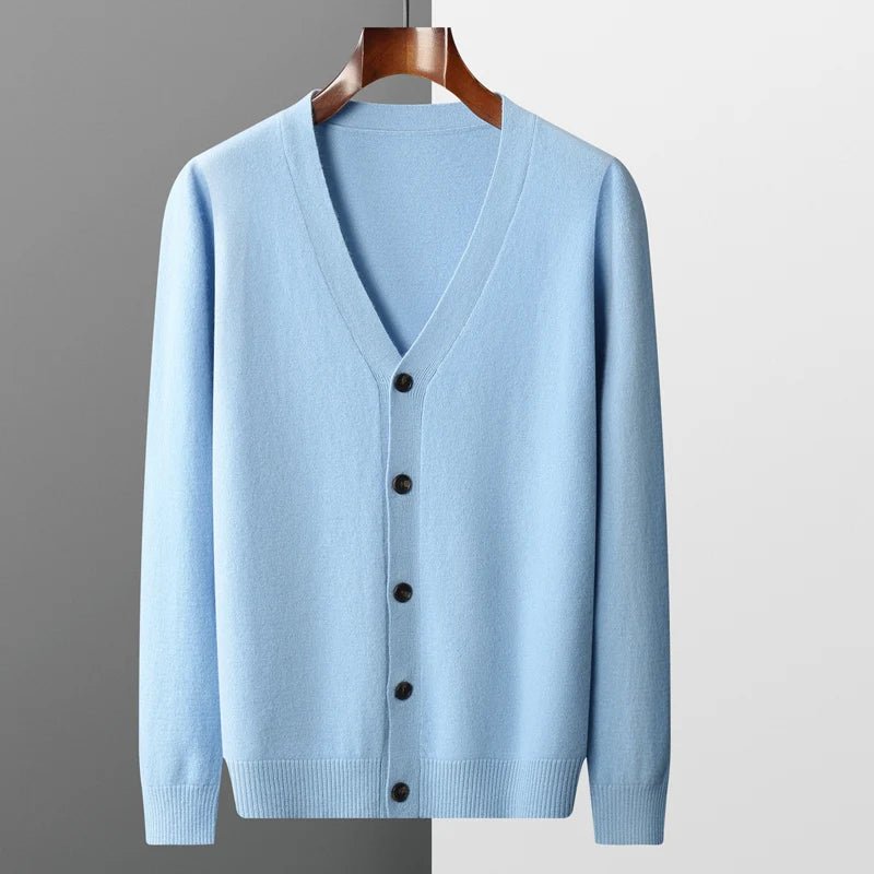 Old Money The Essential V - Neck Merino Cardigan - We Are Old Money C0AC525921A2448A8D021AE4A8E6B14B
