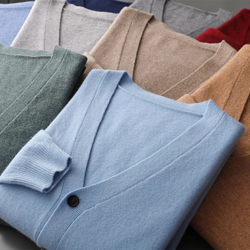 Old Money The Essential V - Neck Merino Cardigan - We Are Old Money C0AC525921A2448A8D021AE4A8E6B14B