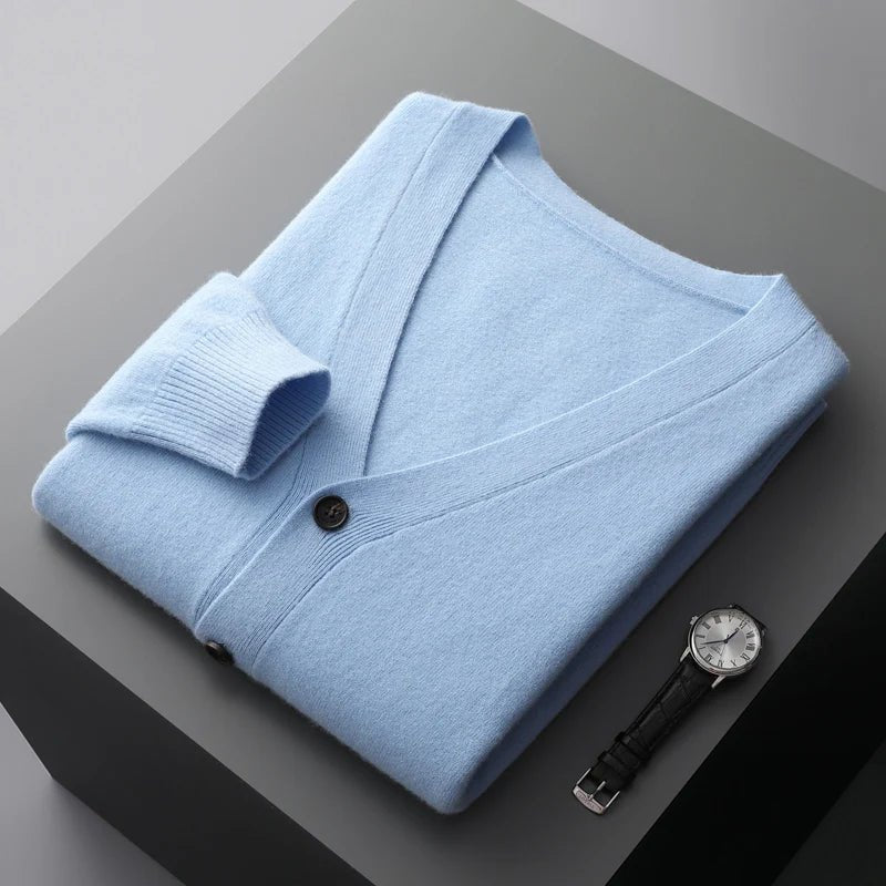 Old Money The Essential V - Neck Merino Cardigan - We Are Old Money 9F784C203BB647FE9D2AB46CA2DC5ECB