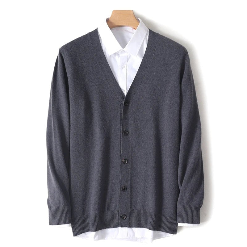 Old Money The Essential V - Neck Merino Cardigan - We Are Old Money C0AC525921A2448A8D021AE4A8E6B14B
