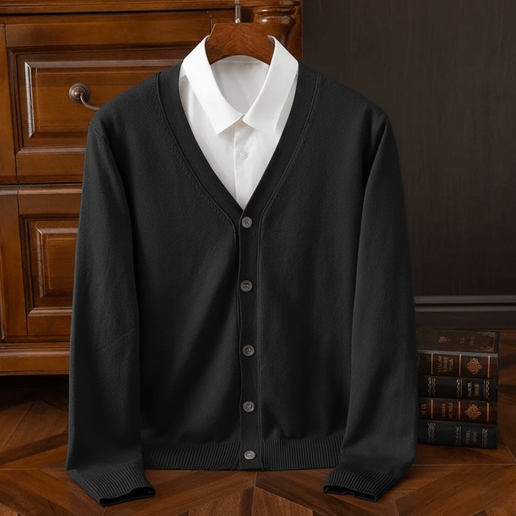 Old Money V - Neck Knit Cardigan - We Are Old Money B319BE5405A240AEBC50594A954A0753