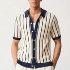 Pembroke Striped Polo Cardigan - We Are Old Money F38239E708464EB9AF1C0FA8EEA5A3B2