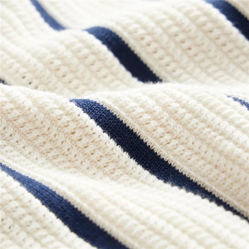 Pembroke Striped Polo Cardigan - We Are Old Money F38239E708464EB9AF1C0FA8EEA5A3B2