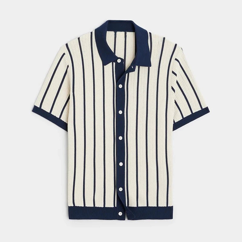 Pembroke Striped Polo Cardigan - We Are Old Money F38239E708464EB9AF1C0FA8EEA5A3B2