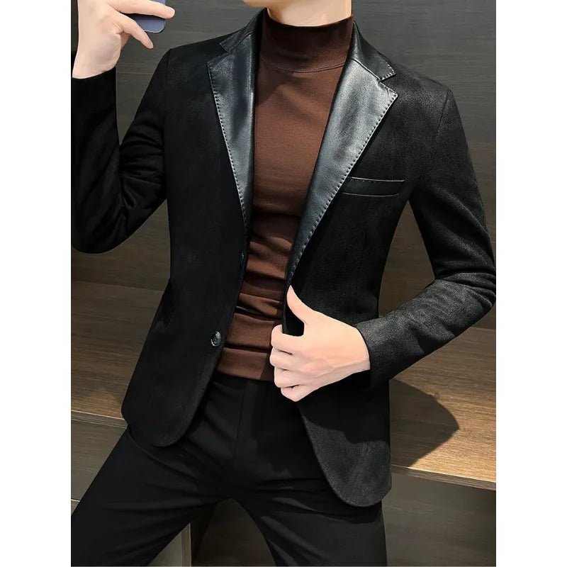 Old Money Deerskin Casual Men's Suit Jacket - We Are Old Money ACC5CE85D144407699E663B002BB401D