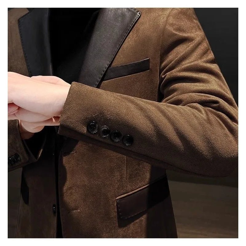 Old Money Deerskin Casual Men's Suit Jacket - We Are Old Money ACC5CE85D144407699E663B002BB401D
