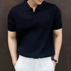 Old Money Men's Knitted Polo Shirt - We Are Old Money A52D47F82EE74CF7BD5181C14DD19B76