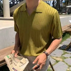 Old Money Men's Knitted Polo Shirt - We Are Old Money A52D47F82EE74CF7BD5181C14DD19B76