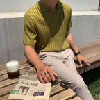Old Money Men's Knitted Polo Shirt - We Are Old Money A52D47F82EE74CF7BD5181C14DD19B76