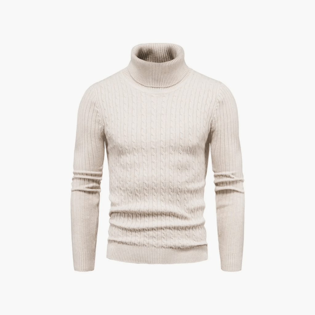 Old Money Sterling Cable-Knit Turtleneck - We Are Old Money 3C5A8E3CC6EE4EB5B4169708422C2402