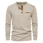 Old Money Men's Corduroy Henley Shirt - We Are Old Money 11640D7A0A8141C2BB83F90C0711F367