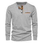 Old Money Men's Corduroy Henley Shirt - We Are Old Money 11640D7A0A8141C2BB83F90C0711F367