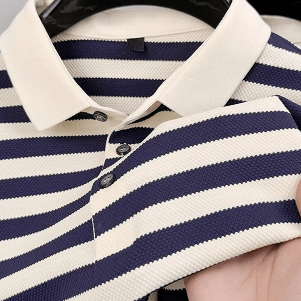 Old Money Men’s Striped Polo Shirt - We Are Old Money EE56E300261B4D758B04C909428D96E9