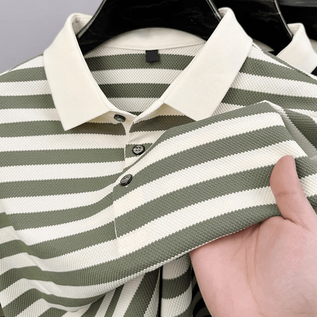 Old Money Men’s Striped Polo Shirt - We Are Old Money EE56E300261B4D758B04C909428D96E9