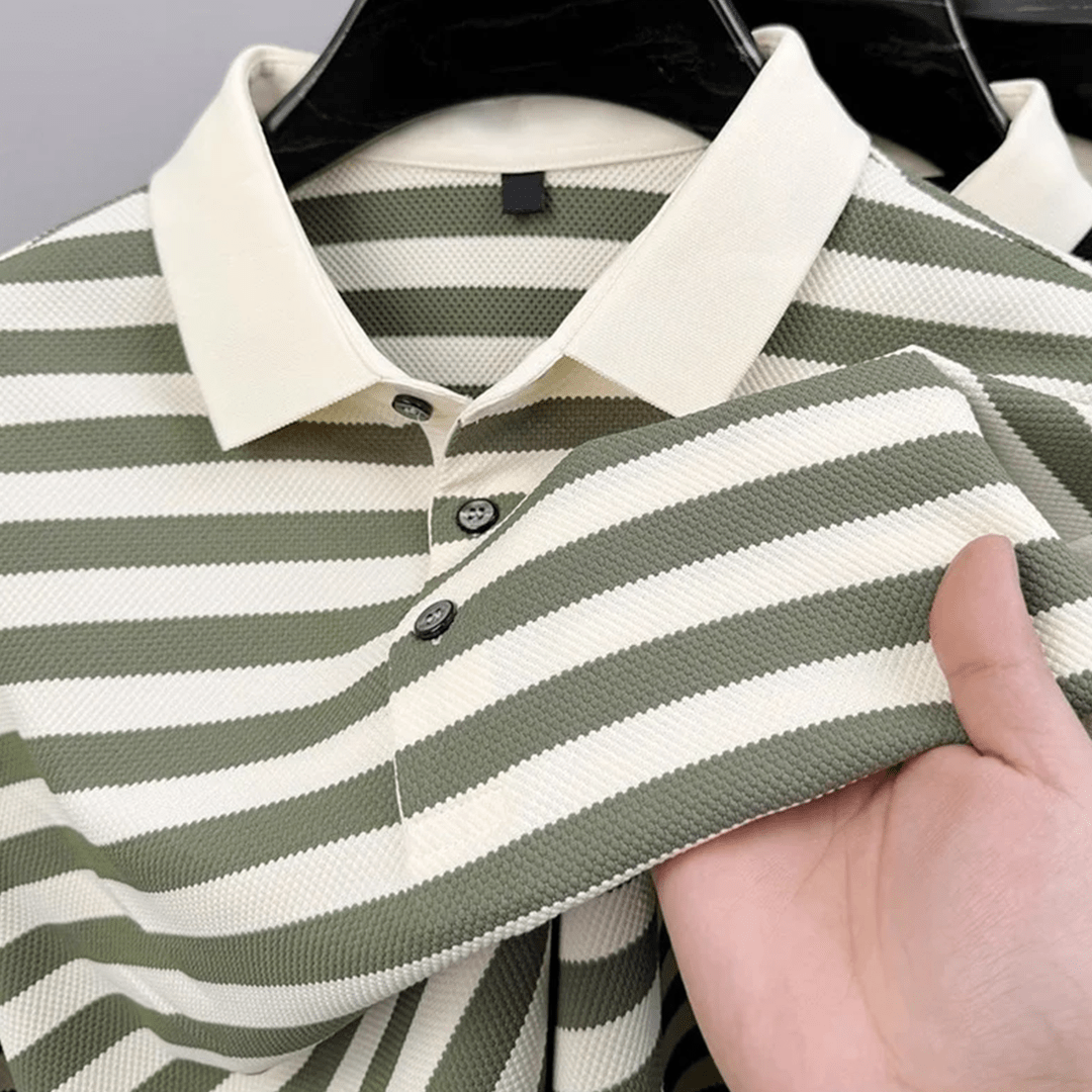 Old Money Men’s Striped Polo Shirt - We Are Old Money EE56E300261B4D758B04C909428D96E9