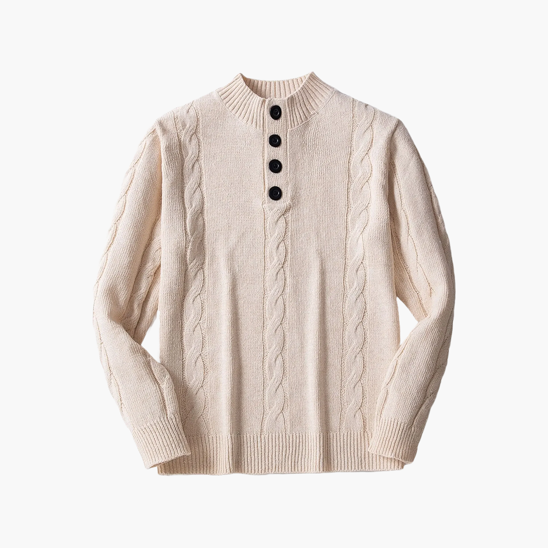 Scholar's Cable-Knit Henley