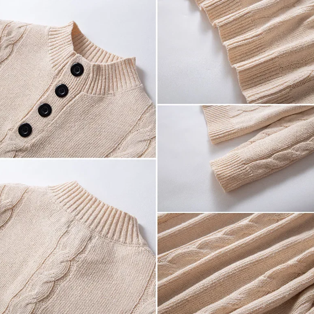 Scholar's Cable-Knit Henley