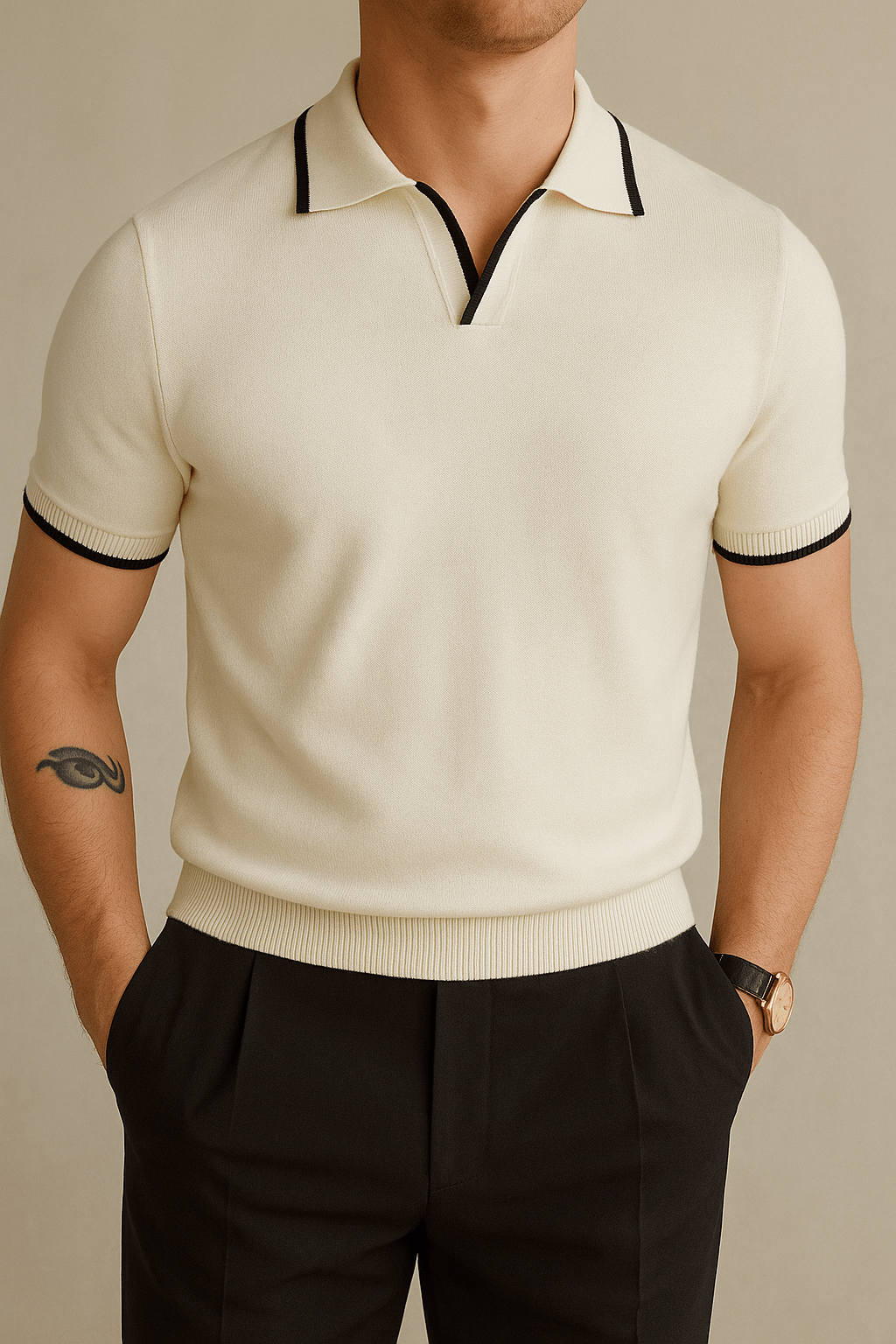 Old Money Turn-down Collar Polo Shirt - We Are Old Money BB399AB55D5B4E3C894C289B1D7D8C2F